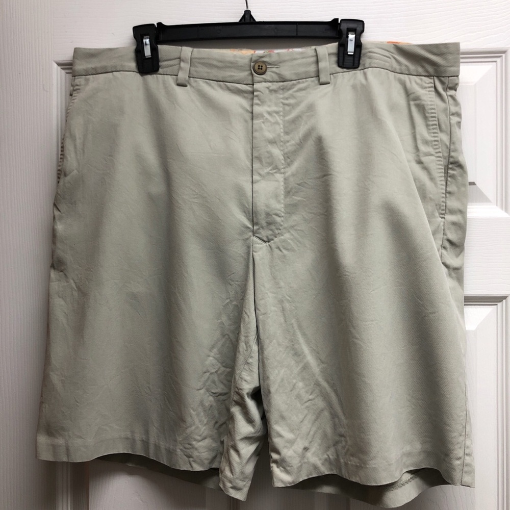 Tommy Bahama Men's Light Khaki Flat Front Silk Shorts